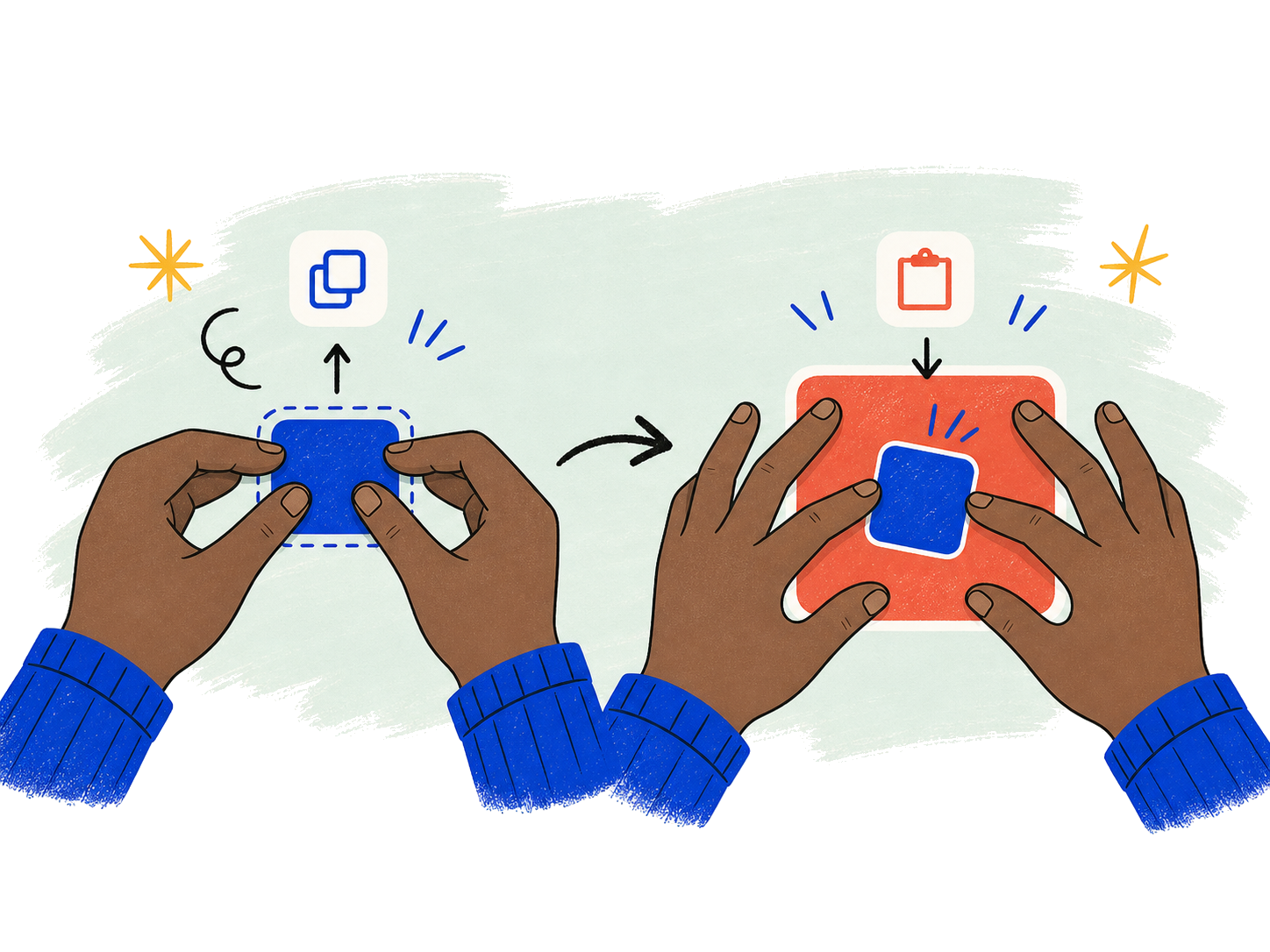 Pinch gesture illustration