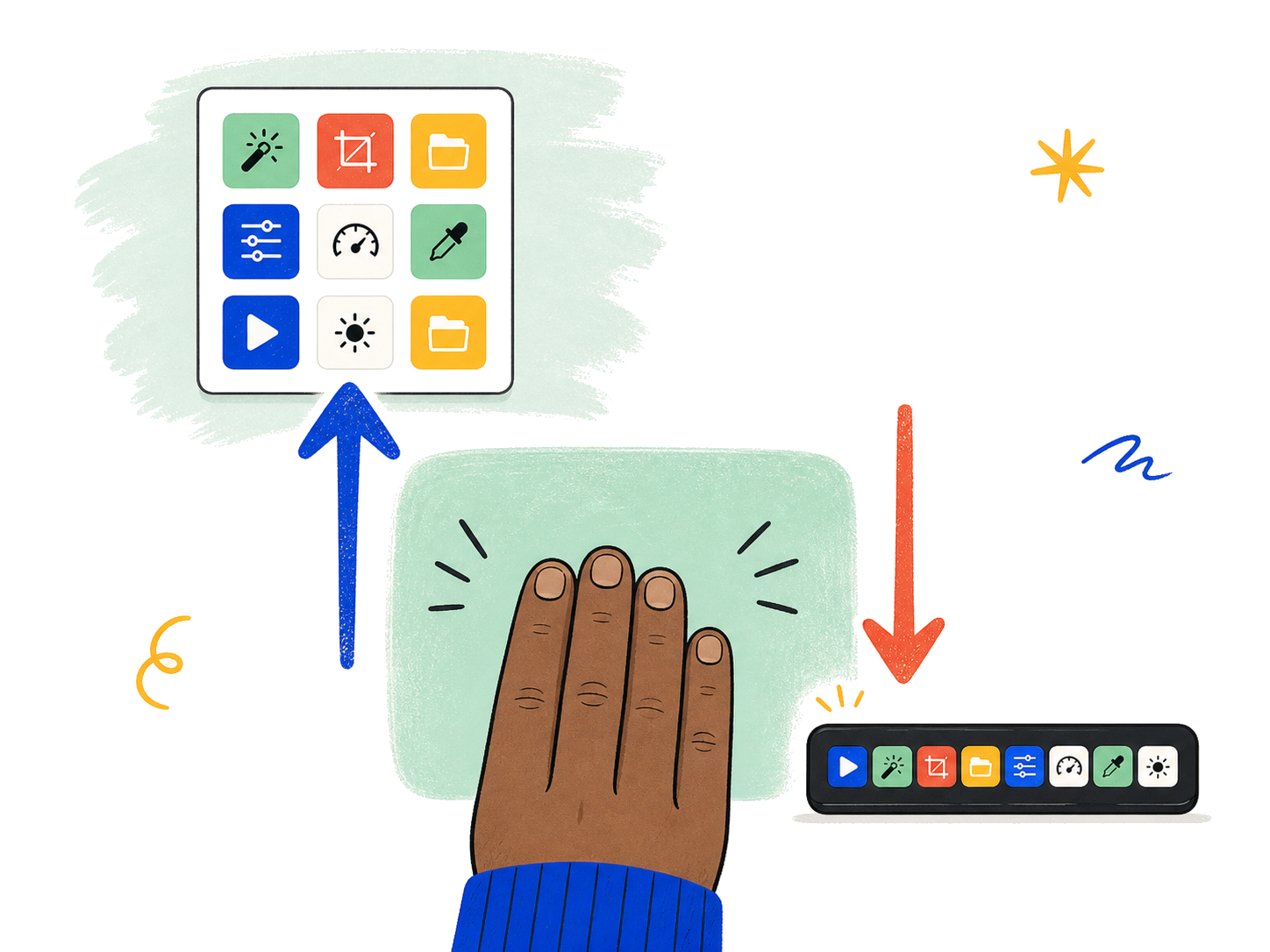 Swipe gesture illustration
