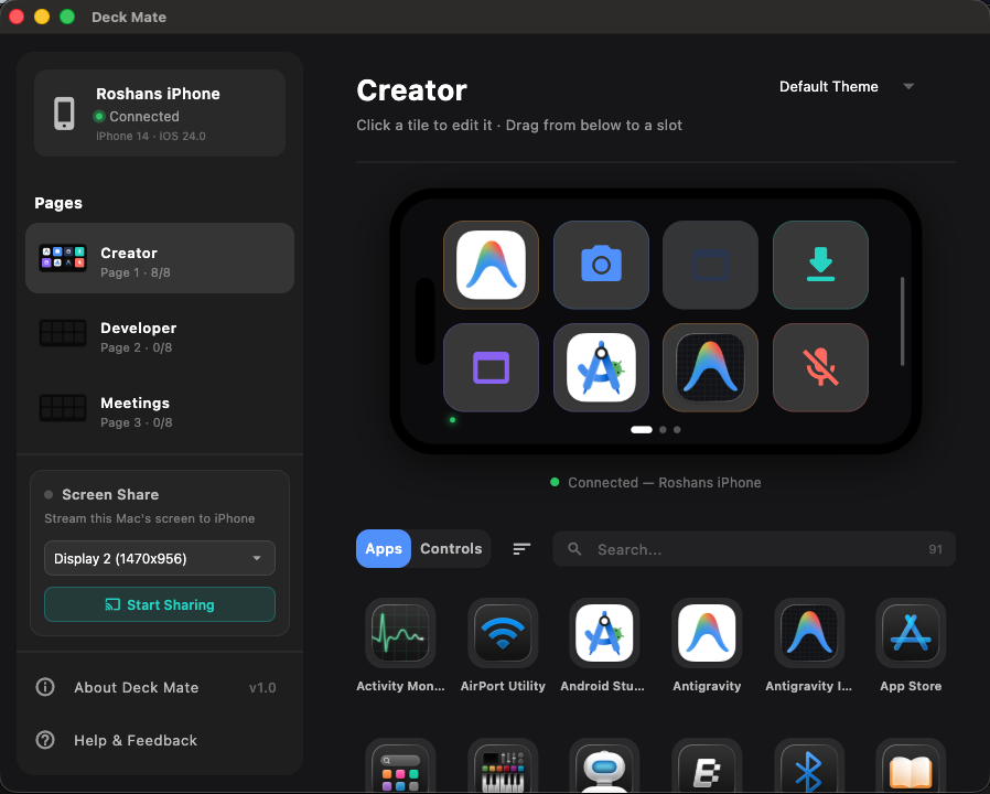 Deck Mate macOS App
