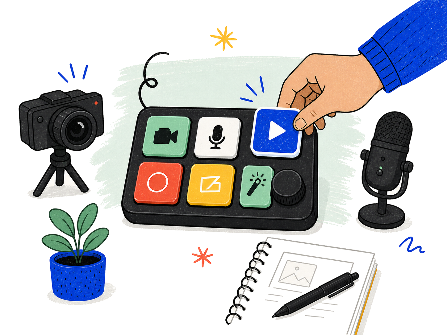 Deck Mate controlling a live stream