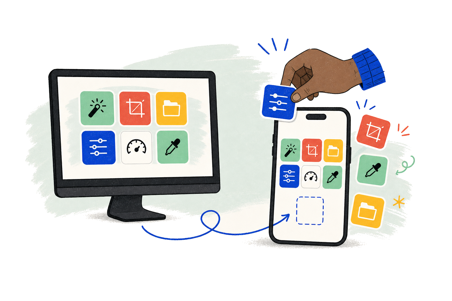 Screen sharing controls illustration